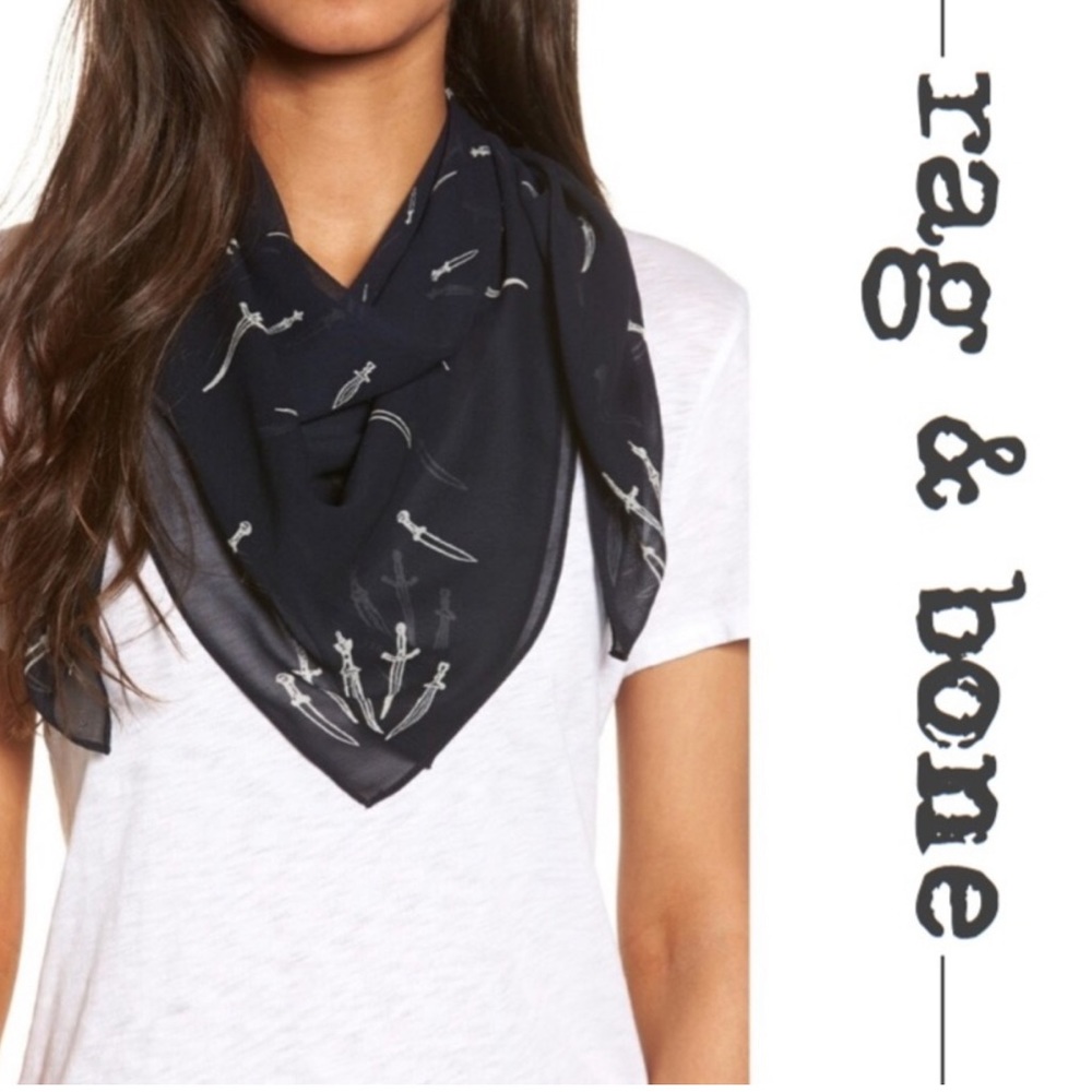 NWT Rag & Bone Silk Dagger Scarf